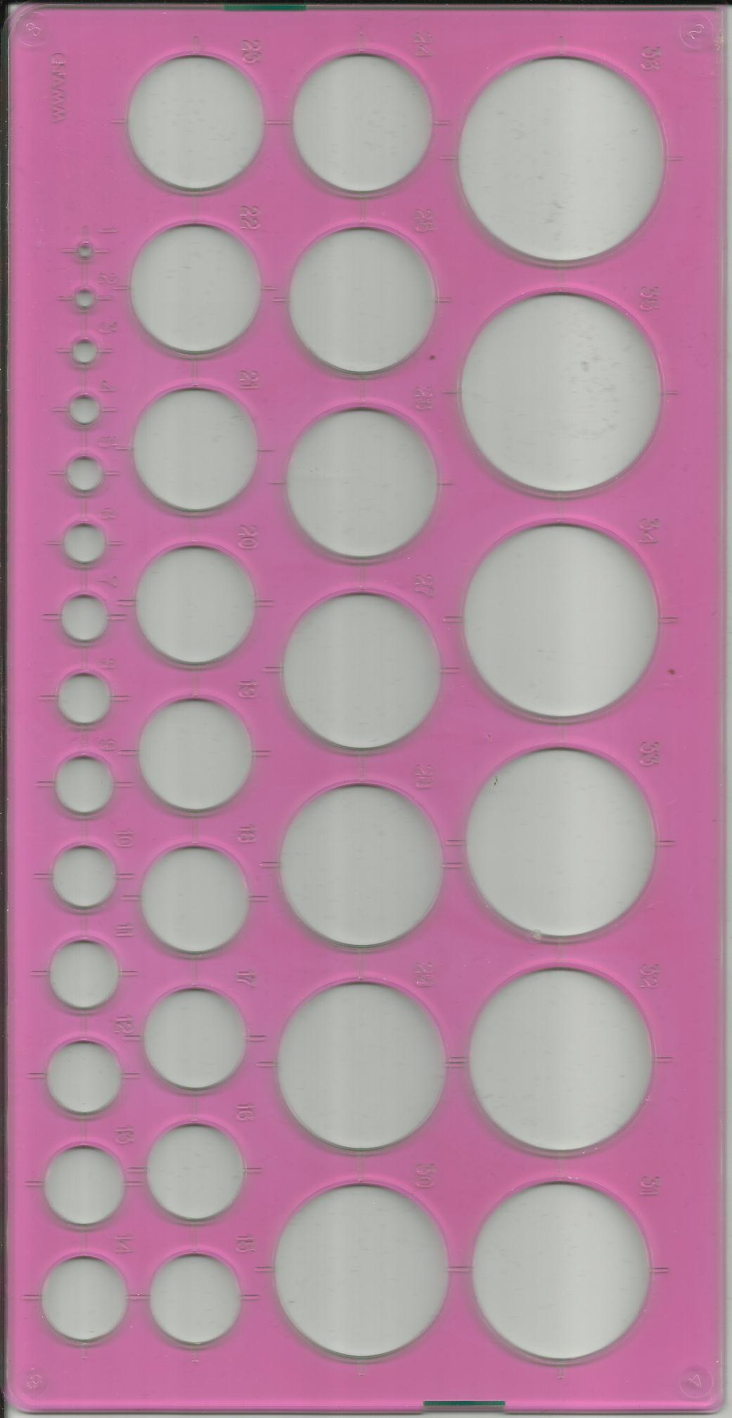 Пластиковый шаблон для квилинга с кругами